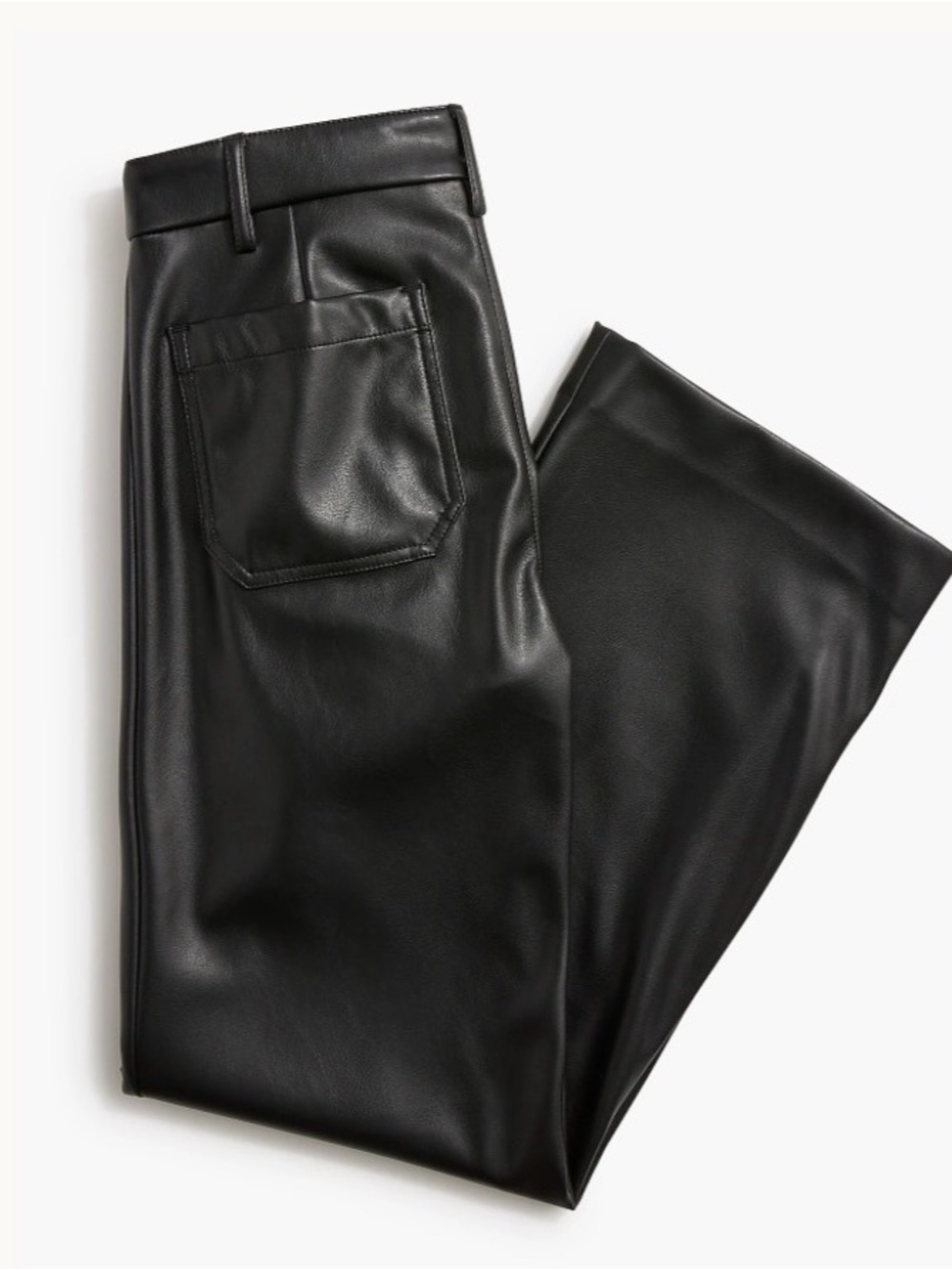 NEW J. Crew Wide-Leg Faux Leather Patch Pocket, 28